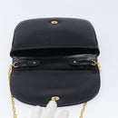 CELINE Chain Shoulder Bag Leather Black Gold Auth ka6346-20