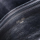 CELINE Chain Shoulder Bag Leather Black Gold Auth ka6346-21