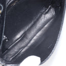 CELINE Chain Shoulder Bag Leather Black Gold Auth ka6346-11