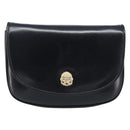 CELINE Chain Shoulder Bag Leather Black Gold Auth ka6346-13