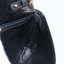 CELINE Chain Shoulder Bag Leather Black Gold Auth ka6346-22