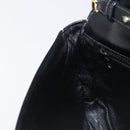 CELINE Chain Shoulder Bag Leather Black Gold Auth ka6346-23