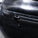CELINE Chain Shoulder Bag Leather Black Gold Auth ka6346-24