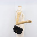 CELINE Chain Shoulder Bag Leather Black Gold Auth ka6346-26