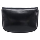 CELINE Chain Shoulder Bag Leather Black Gold Auth ka6346-2