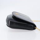 CELINE Chain Shoulder Bag Leather Black Gold Auth ka6346-3