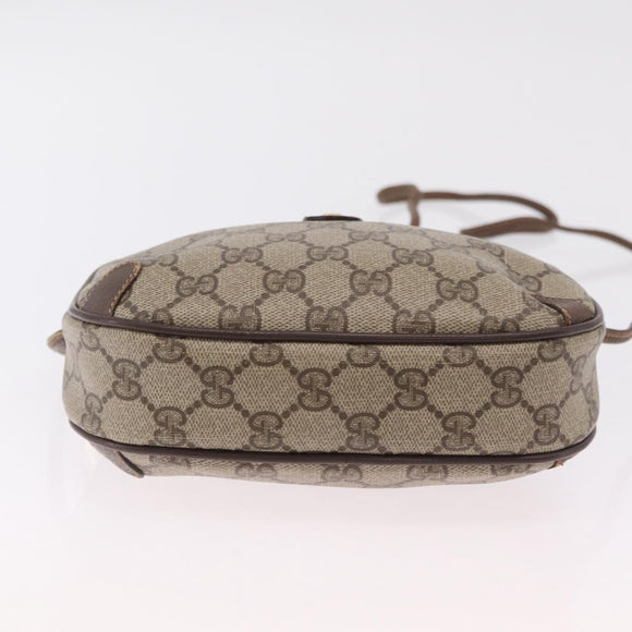 GUCCI GG Supreme Web Sherry Line Bag PVC Beige Gold 89 02 066 Auth ka6349