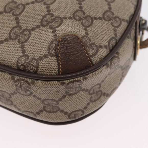 GUCCI GG Supreme Web Sherry Line Bag PVC Beige Gold 89 02 066 Auth ka6349