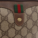 GUCCI GG Supreme Web Sherry Line Bag PVC Beige Gold 89 02 066 Auth ka6349-19