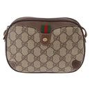 GUCCI GG Supreme Web Sherry Line Bag PVC Beige Gold 89 02 066 Auth ka6349-13