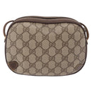GUCCI GG Supreme Web Sherry Line Bag PVC Beige Gold 89 02 066 Auth ka6349-2