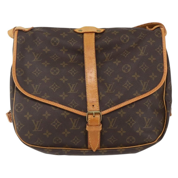 LOUIS VUITTON Monogram Saumur 35 Shoulder Bag M42254 LV Auth ka635