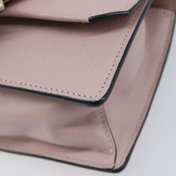 Miu Miu Madras Bijoux Shoulder Bag Leather Pink Gold Auth ka6350V