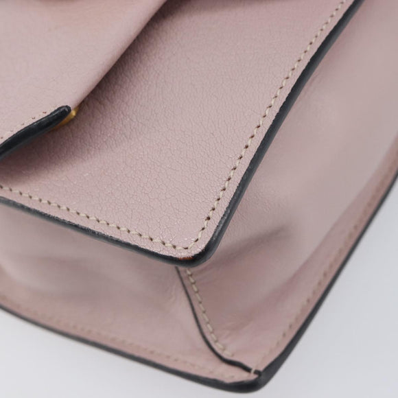 Miu Miu Madras Bijoux Shoulder Bag Leather Pink Gold Auth ka6350V