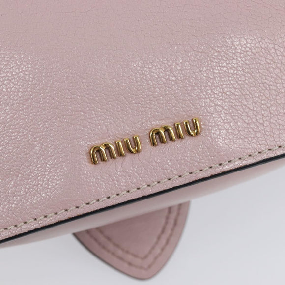 Miu Miu Madras Bijoux Shoulder Bag Leather Pink Gold Auth ka6350V