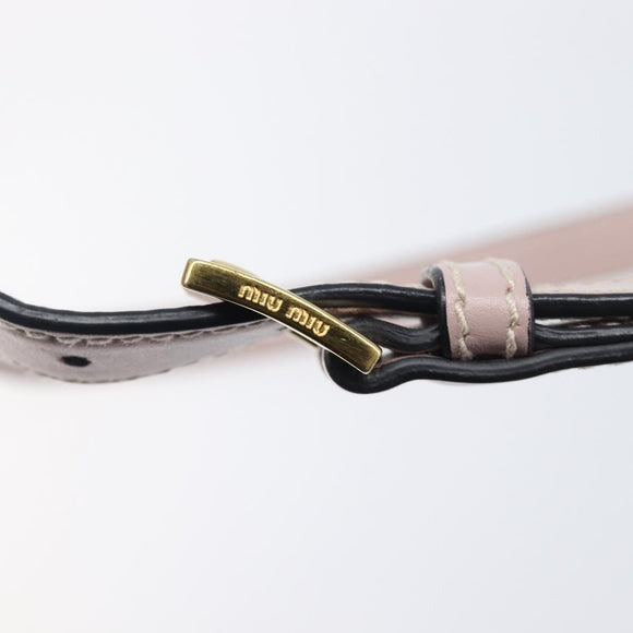 Miu Miu Madras Bijoux Shoulder Bag Leather Pink Gold Auth ka6350V