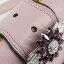Miu Miu Madras Bijoux Shoulder Bag Leather Pink Gold Auth ka6350V-10