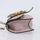 Miu Miu Madras Bijoux Shoulder Bag Leather Pink Gold Auth ka6350V-4