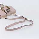Miu Miu Madras Bijoux Shoulder Bag Leather Pink Gold Auth ka6350V-7