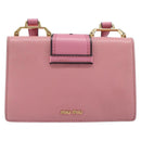 Miu Miu Madras Bijoux Shoulder Bag Leather Pink Gold Auth ka6353V-2