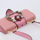 Miu Miu Madras Bijoux Shoulder Bag Leather Pink Gold Auth ka6353V-6