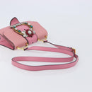 Miu Miu Madras Bijoux Shoulder Bag Leather Pink Gold Auth ka6353V-7