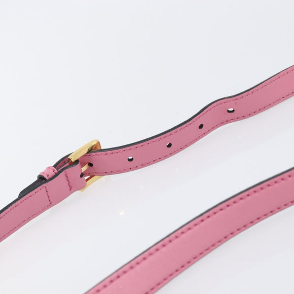 Miu Miu Madras Bijoux Shoulder Bag Leather Pink Gold Auth ka6353V