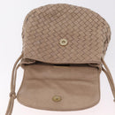 BOTTEGA VENETA INTRECCIATO Shoulder Bag Leather Beige Gold Auth ka6354-10