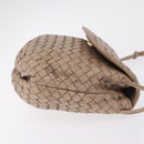 BOTTEGA VENETA INTRECCIATO Shoulder Bag Leather Beige Gold Auth ka6354-4
