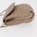 BOTTEGA VENETA INTRECCIATO Shoulder Bag Leather Beige Gold Auth ka6354-6