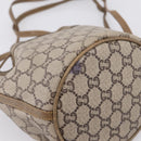 GUCCI GG Plus Supreme Shoulder Bag PVC Beige Gold Auth ka6356-15