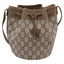 GUCCI GG Plus Supreme Shoulder Bag PVC Beige Gold Auth ka6356-2
