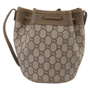 GUCCI GG Plus Supreme Shoulder Bag PVC Beige Gold Auth ka6356-3