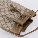 GUCCI GG Plus Supreme Shoulder Bag PVC Beige Gold Auth ka6356-6