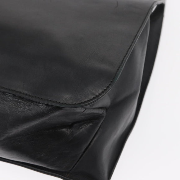 GUCCI Shoulder Bag Leather Black Silver 001 3167 Auth ka636