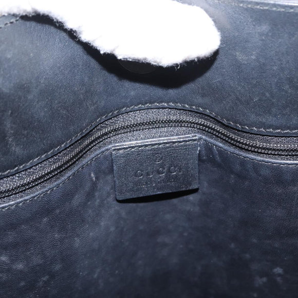 GUCCI Shoulder Bag Leather Black Silver 001 3167 Auth ka636