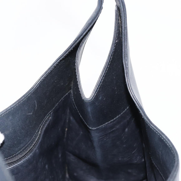 GUCCI Shoulder Bag Leather Black Silver 001 3167 Auth ka636