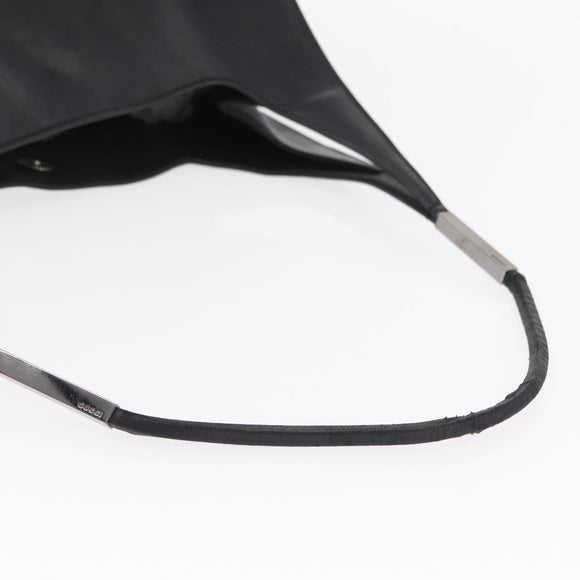 GUCCI Shoulder Bag Leather Black Silver 001 3167 Auth ka636