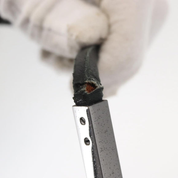 GUCCI Shoulder Bag Leather Black Silver 001 3167 Auth ka636