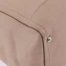 Salvatore Ferragamo Gancini Tote Bag Leather Beige Silver Auth ka6363-16