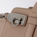 Salvatore Ferragamo Gancini Tote Bag Leather Beige Silver Auth ka6363-19