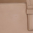 Salvatore Ferragamo Gancini Tote Bag Leather Beige Silver Auth ka6363-3
