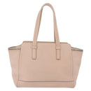 Salvatore Ferragamo Gancini Tote Bag Leather Beige Silver Auth ka6363-4