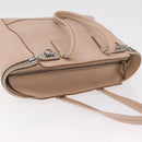 Salvatore Ferragamo Gancini Tote Bag Leather Beige Silver Auth ka6363-7