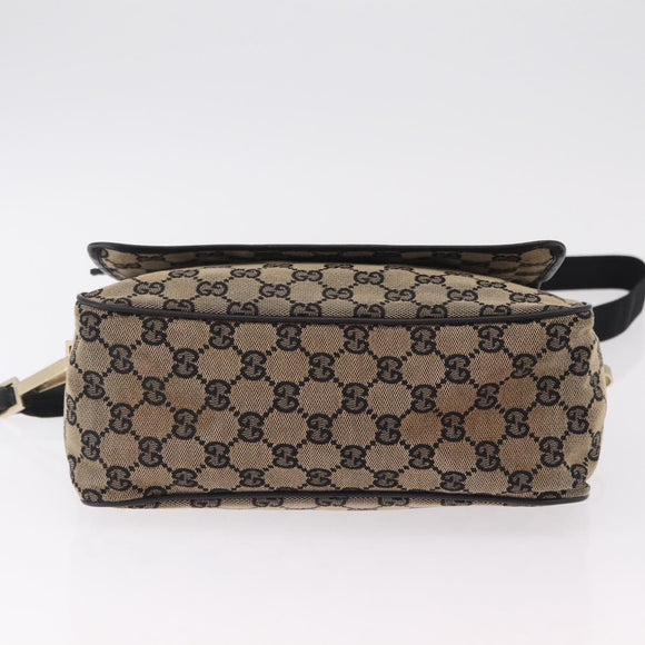 GUCCI GG Canvas Shoulder Bag Beige Gold 019 0375 Auth ka6364