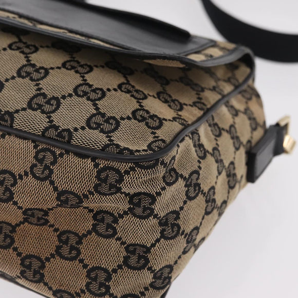 GUCCI GG Canvas Shoulder Bag Beige Gold 019 0375 Auth ka6364