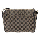 GUCCI GG Canvas Shoulder Bag Beige Gold 019 0375 Auth ka6364-3
