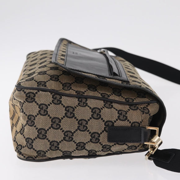 GUCCI GG Canvas Shoulder Bag Beige Gold 019 0375 Auth ka6364