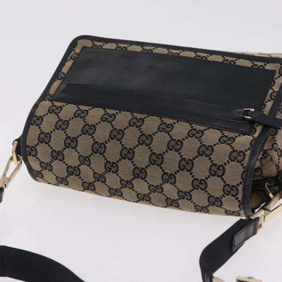GUCCI GG Canvas Shoulder Bag Beige Gold 019 0375 Auth ka6364