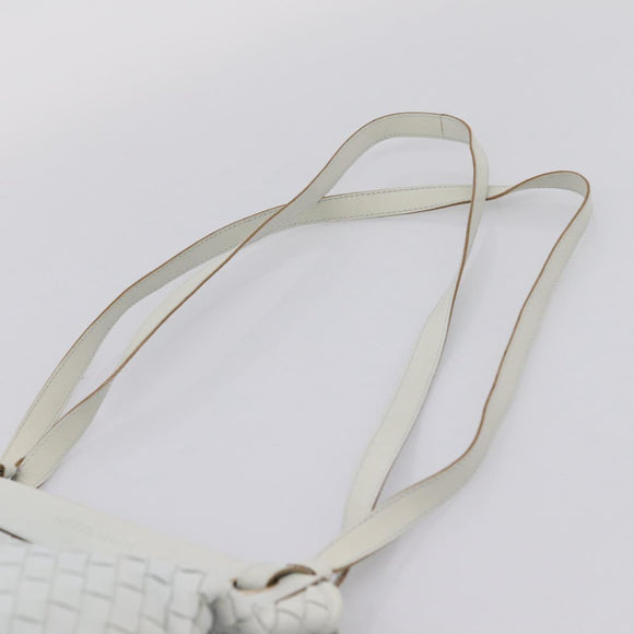 BOTTEGA VENETA INTRECCIATO Shoulder Bag Leather Light Blue Gold Auth ka6365